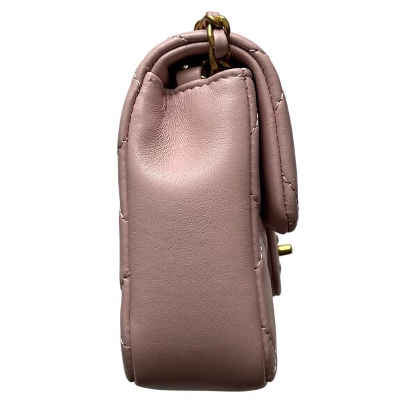 Chanel Mini Rectangular Flap Bag with Heart Chain Pink Lambskin Antique Gold - Picture 7 of 15